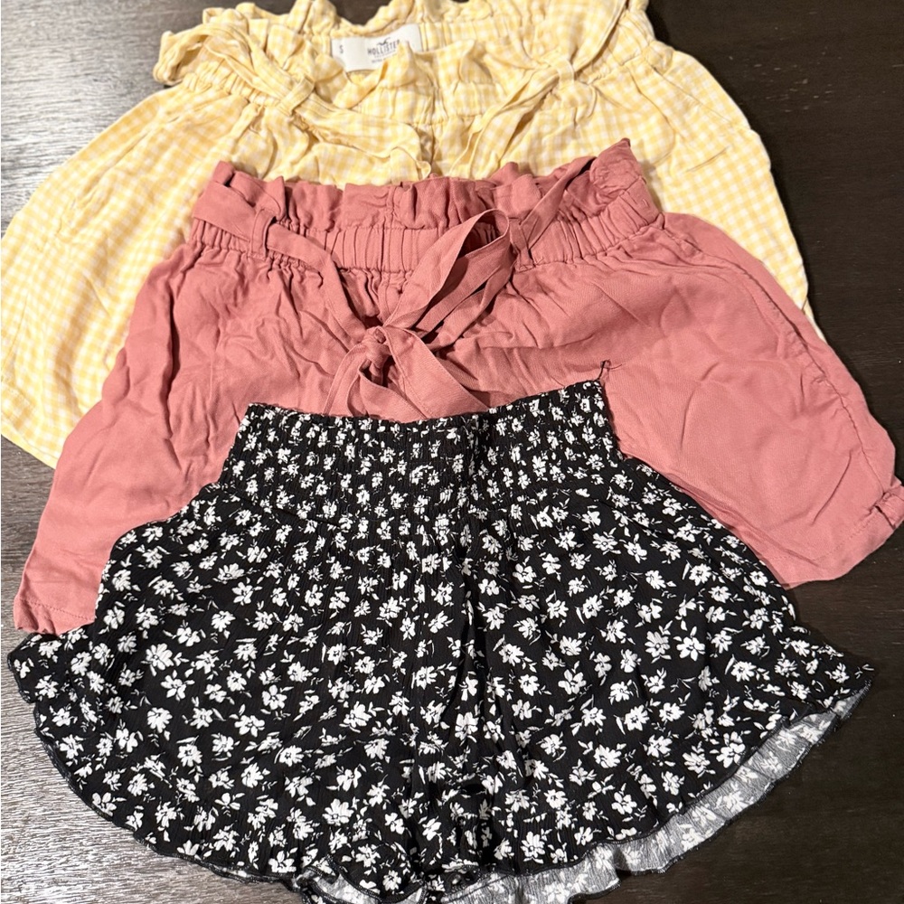 Set of Three Women's Shorts - Yellow, Pink, and Black Floral